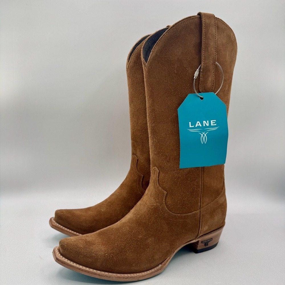 Lane Emma Jane Boots Women's Size 8.5 Toffee Brown Suede Leather